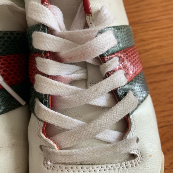 Gucci White Red And Sneak Leather Sneakers  S:7,5. - Picture 7 of 7